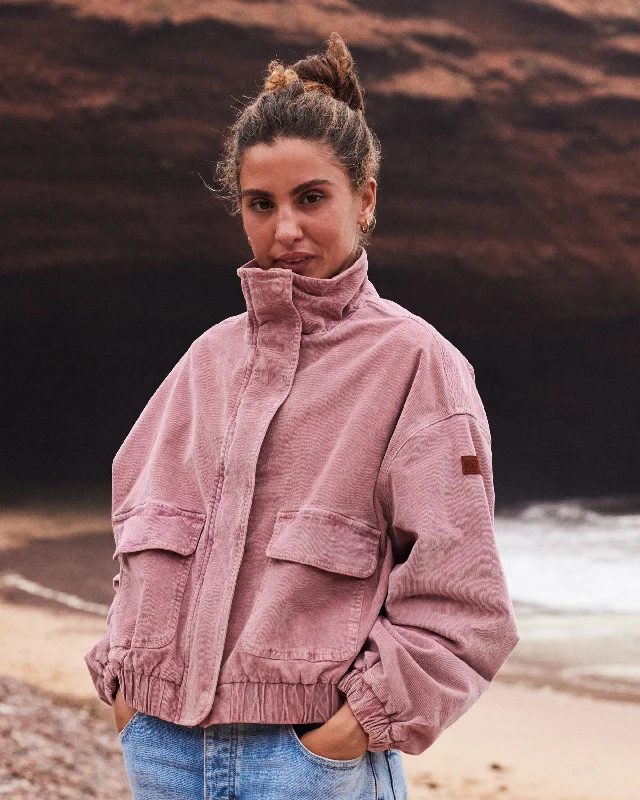 Slow Song Oversized Corduroy Jacket - Mauve Orchid