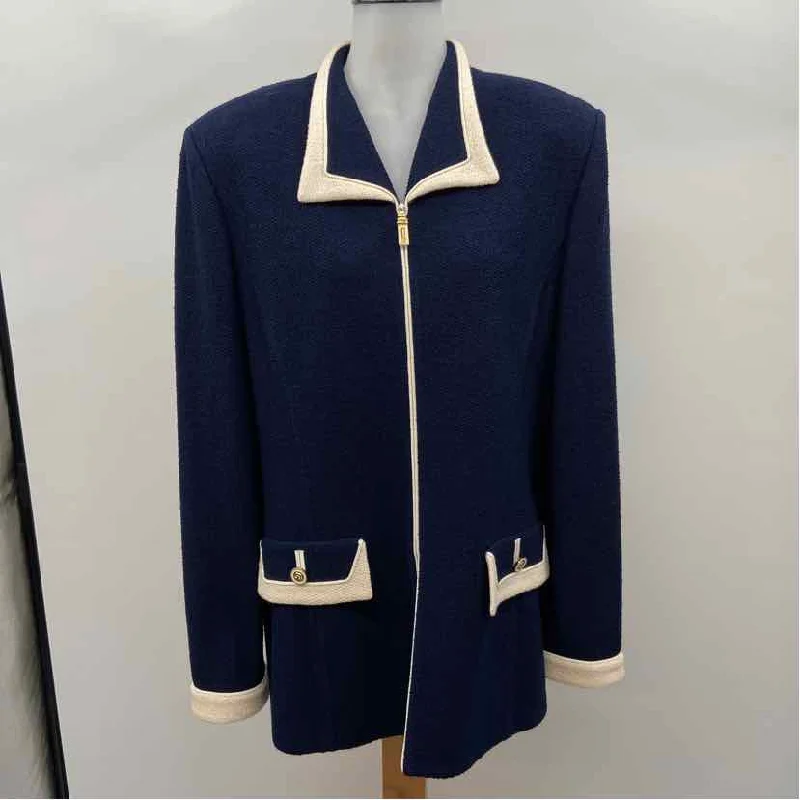 St John Women's Size 14 Navy Solid Jacket