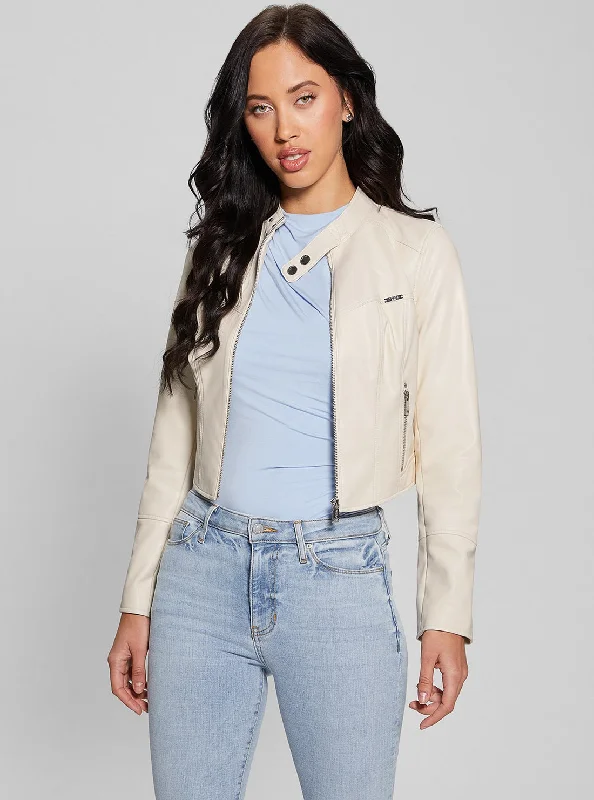 White Anita Moto Jacket