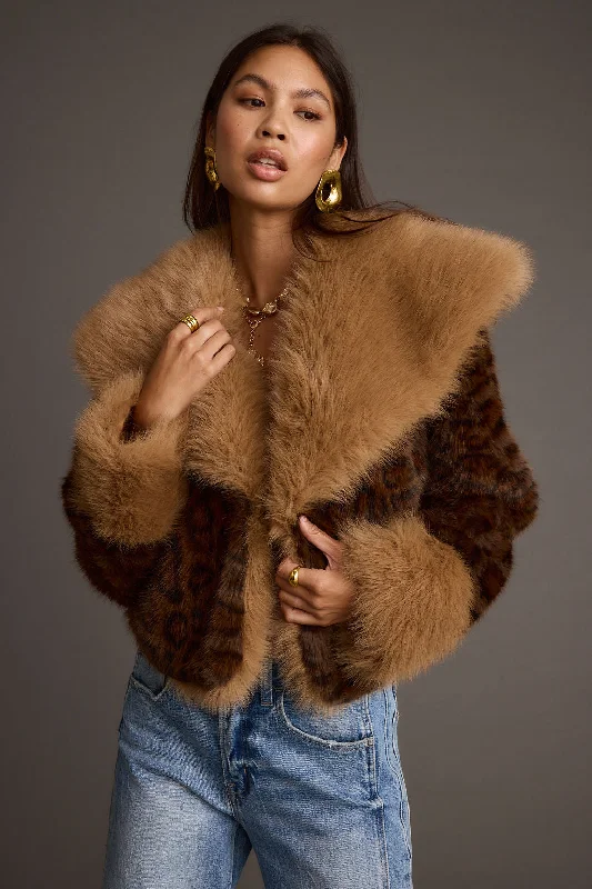 Wild Heart Leopard Faux Fur Cropped Jacket