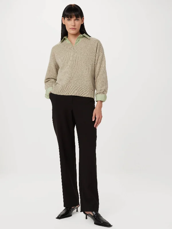 The Yak Wool V Neck Sweater in Fog