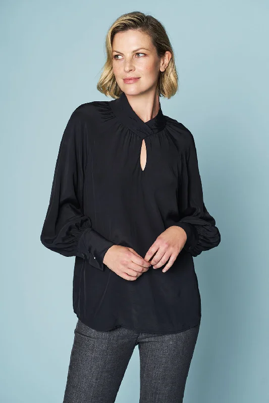 Twist Neck Flounce Top