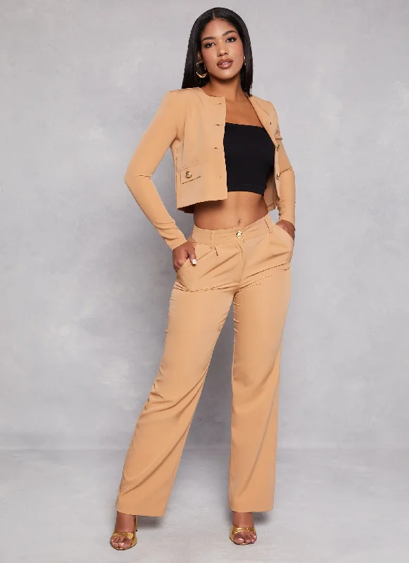 Crepe Knit High Waist Trousers