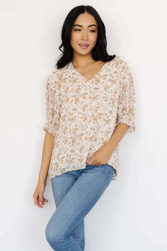 Cordova Top | Cream Multi Floral