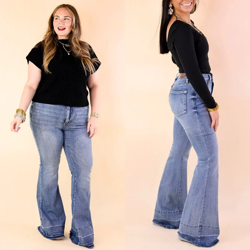 Judy Blue | Bell Bottom Country Tummy Control Flare Jean with Release Hem in Medium Wash