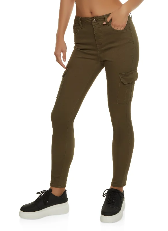 Twill Skinny Cargo Pants