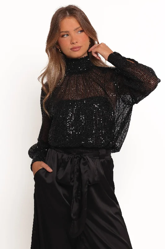 Stasya Sequin Top - Black