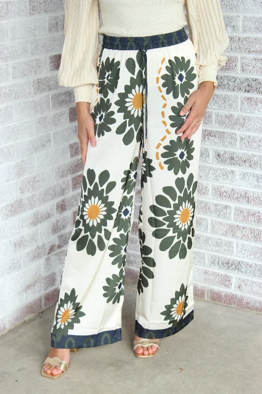 Sweet Surrender Printed Elastic Waist Pants