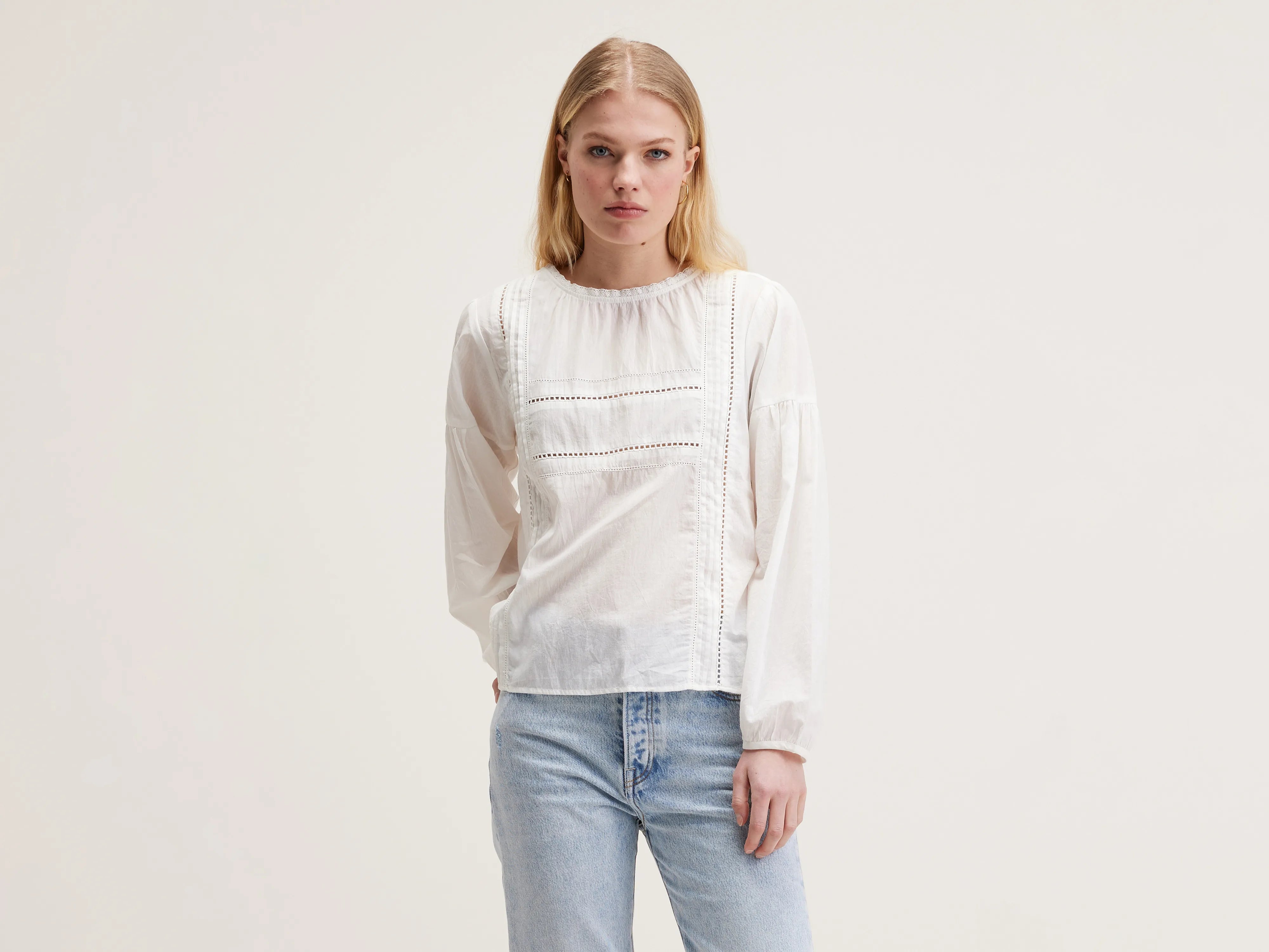 Dannie cotton-veil blouse (242 / W / NATURAL)