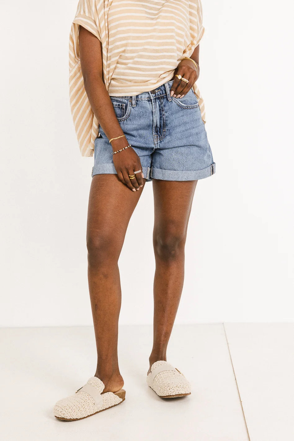 Edie High Rise Denim Shorts - FINAL SALE