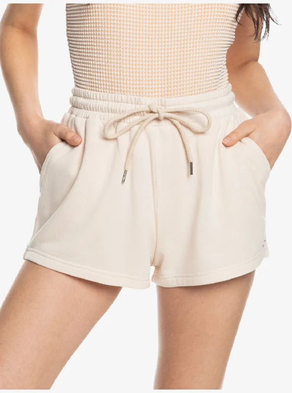 Surfing By Moonlight Elastic Waist Shorts - Tapioca