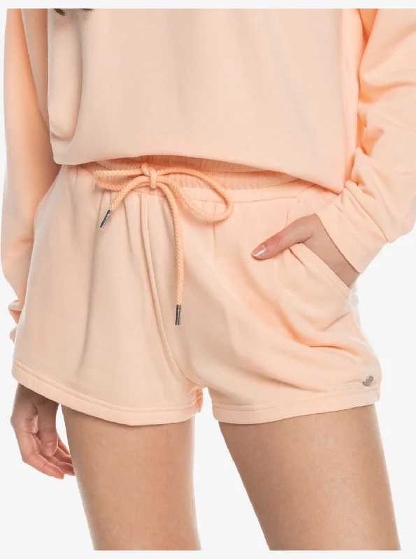 Surfing By Moonlight Elastic Waist Shorts - Peach Parfait