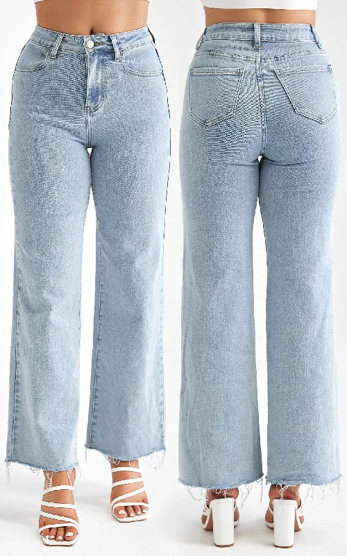 Aubreen Wide Jeans - Light Blue