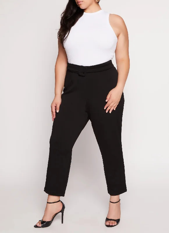 Plus Size Ankle Length Scuba Dress Pants