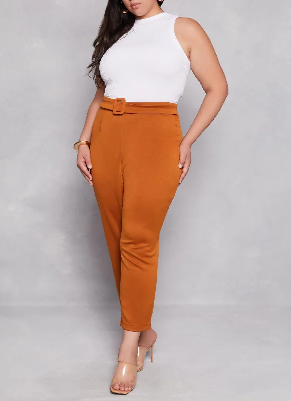 Plus Size Ankle Length Scuba Dress Pants