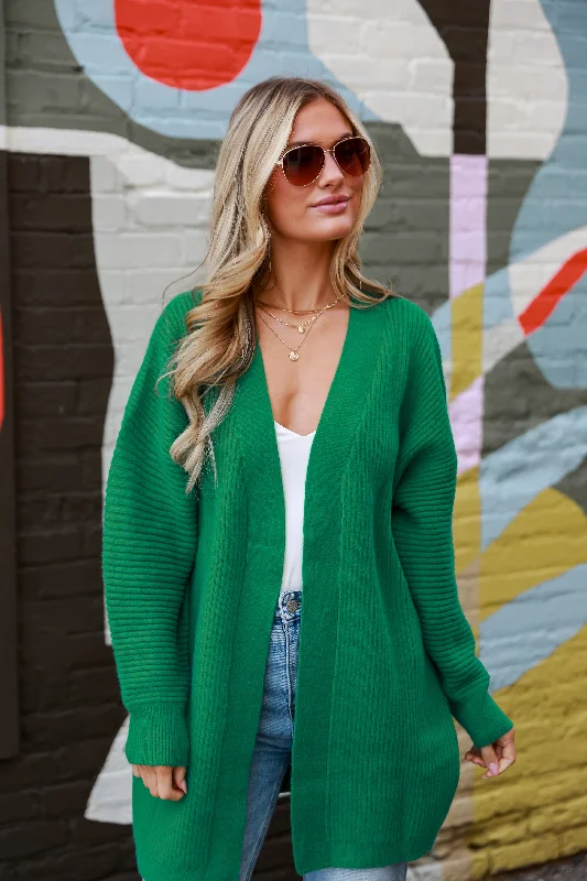 FINAL SALE - Delightfully Warm Green Sweater Cardigan