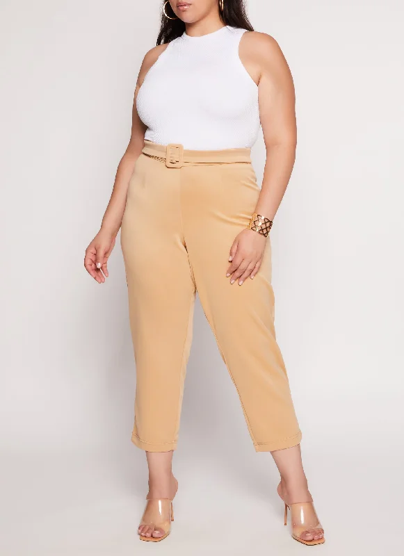 Plus Size Ankle Length Scuba Dress Pants