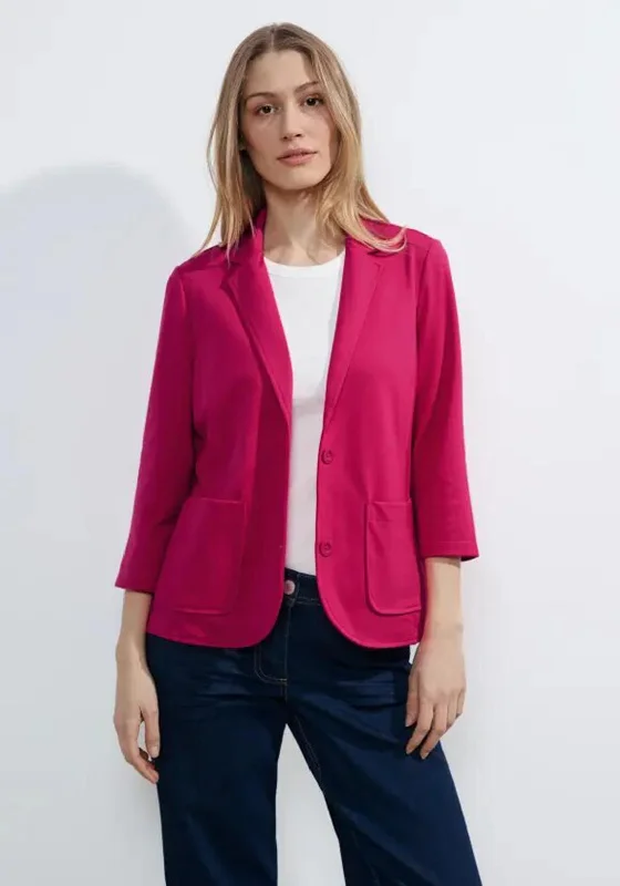 Cecil Basic Plain Blazer, Pink Sorbet