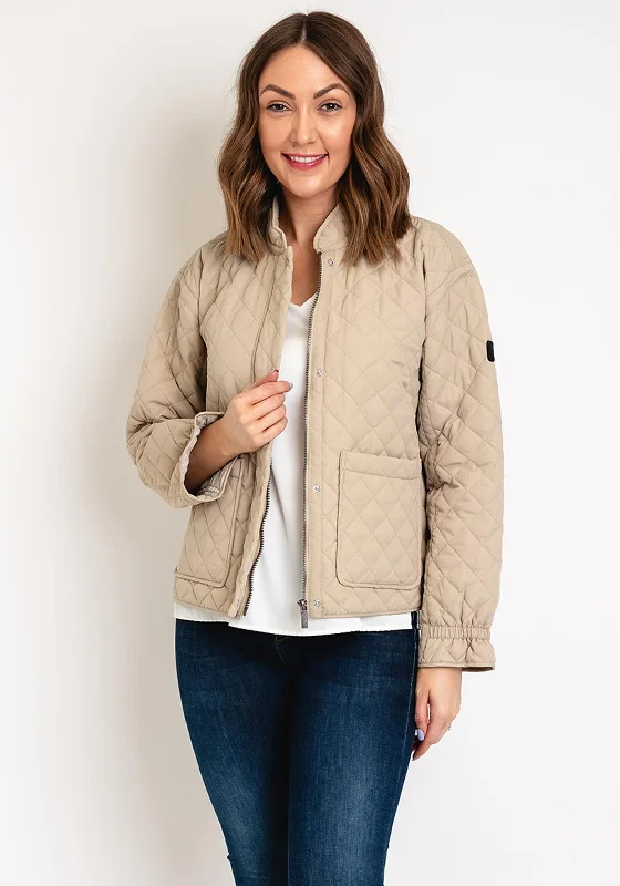 Etage Diamond Quilted Short Jacket, Sand