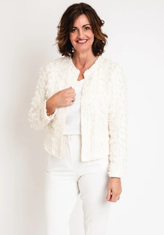 Gerry Weber Decorative Fringing Short Jacket, Cream