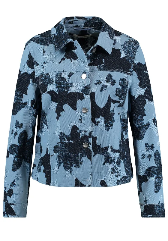 Gerry Weber Floral Print Short Jacket, Blue