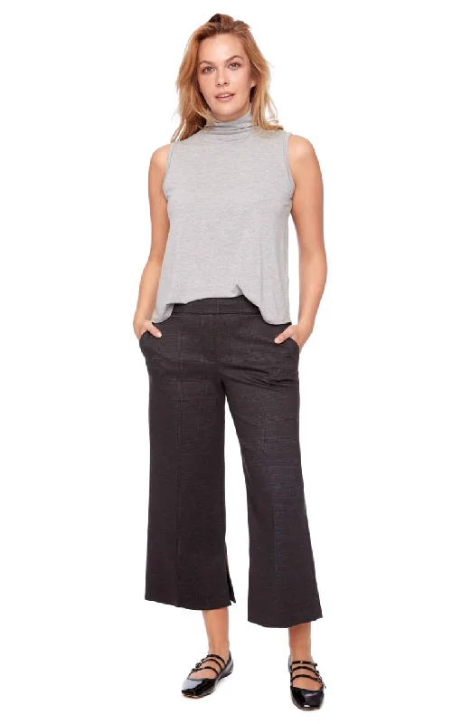 ILTM - Senna Cropped Wide Leg Plaid Ponte Pant