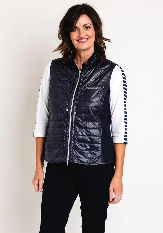 Just White Lightweight Padded Gilet, Navy