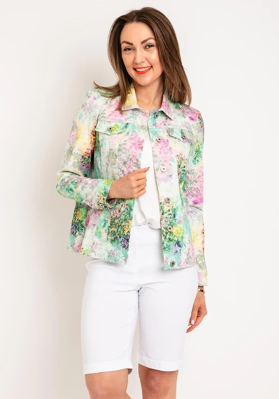 Robell Happy Floral Garden Denim Jacket, Multi