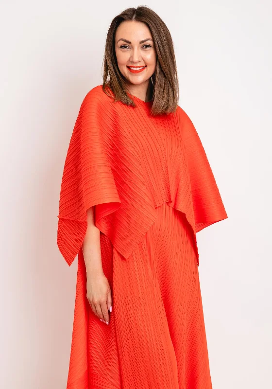 Thanny Pleated Poncho One Size Cape, Orange