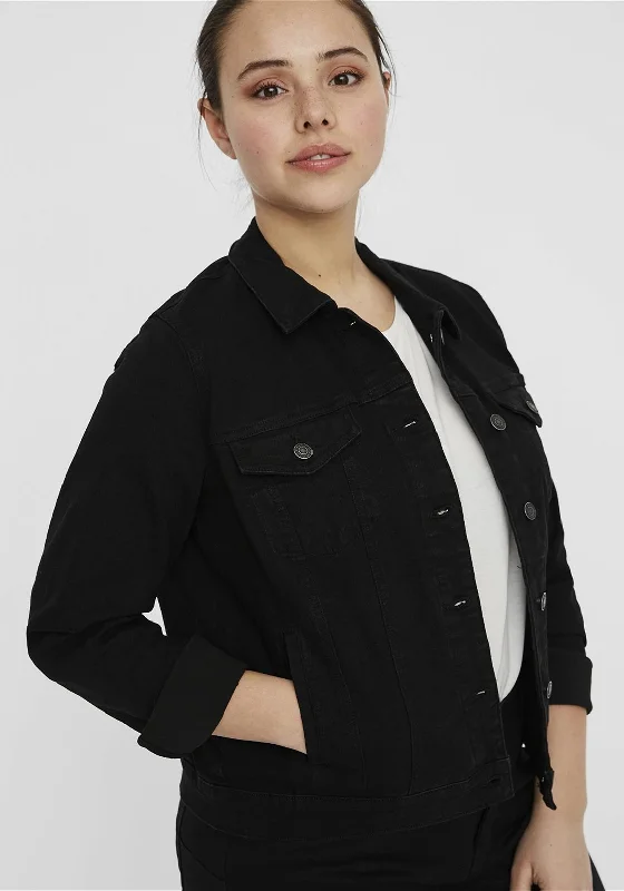 Vero Moda Curve Runa Slim Denim Jacket, Black